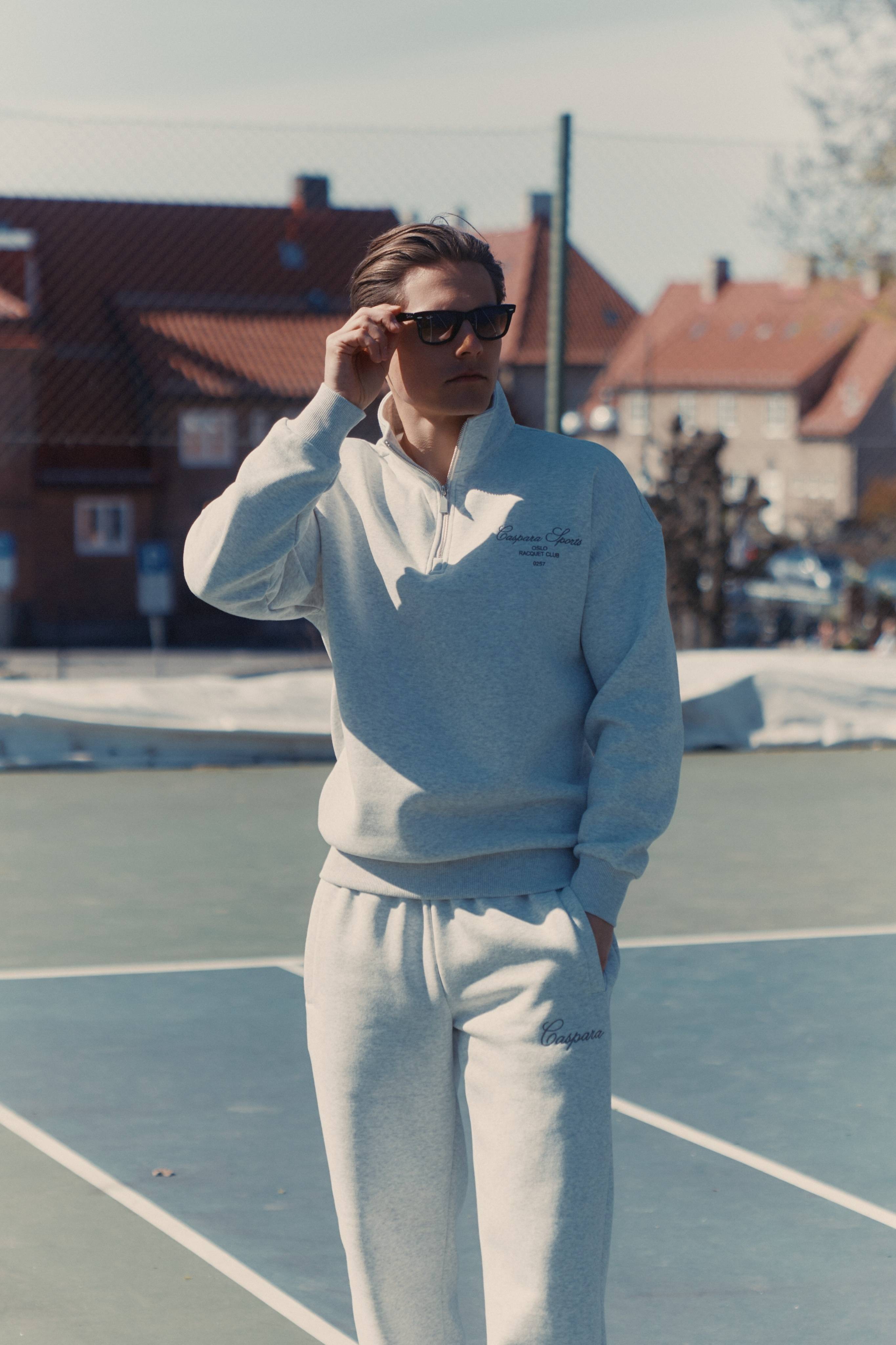 M. Raquet Club Half-Zip - Grey Melange